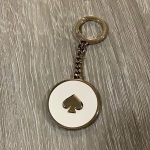 Kate Spade Gold and White Spade Keychain